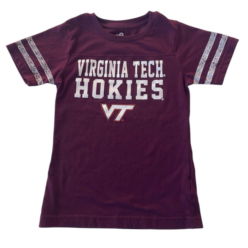 NCAA Virginia Tech Hokies Sparkle Logo Tee T-Shirt TA Team Athletics Girl's 8